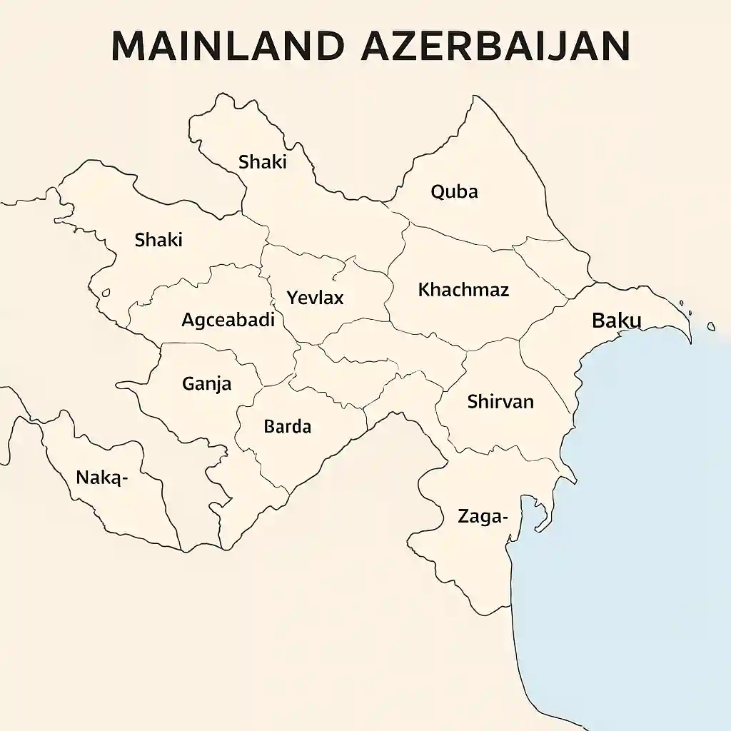 Mainland Azerbaijan Map