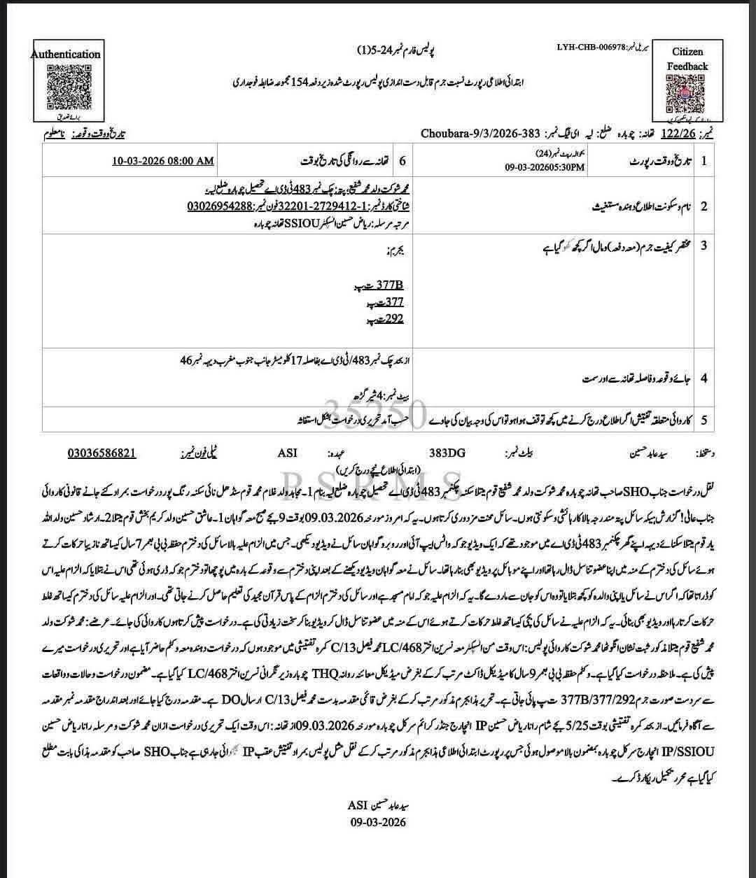 Sahiwal Imam FIR